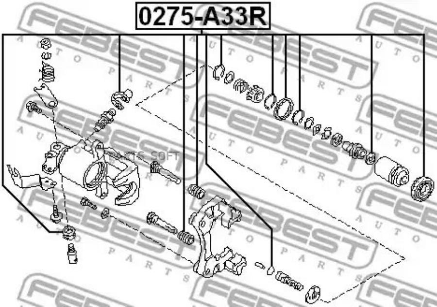 FEBECT 0275A33R 0275-A33R_рем.к-т диск.торм.!\ Nissan Almera/Maxima/Primera diam.34 (Lucas