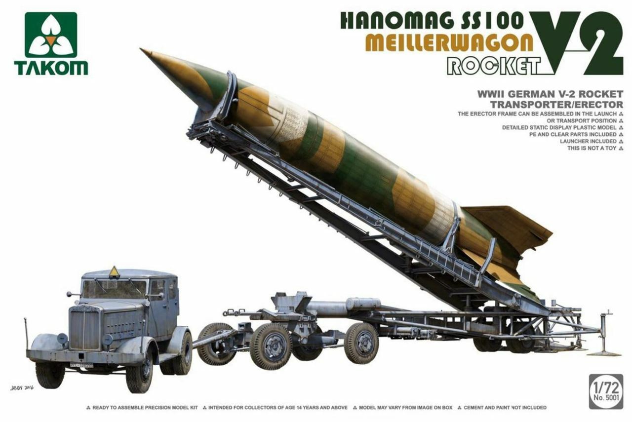 Сборная модель Takom 1/72 Немецкий ракетный транспортер V-2 + Hanomag SS100 5001