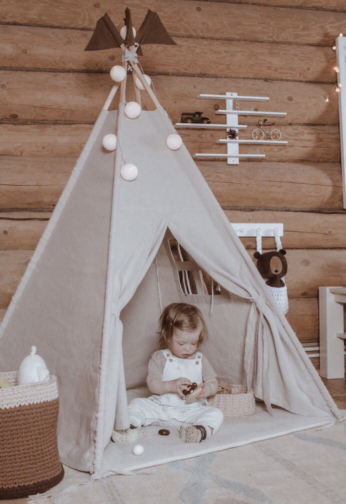 Вигвам детский палатка для игр с ковриком veld co палатка вигвам 160x125x125 см