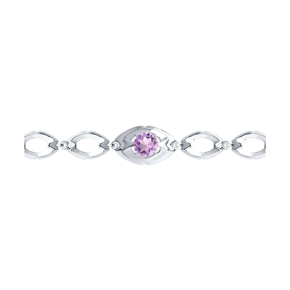 

Браслет из серебра р.  Diamant 94-350-00680-2, аметист, 94-350-00680-2