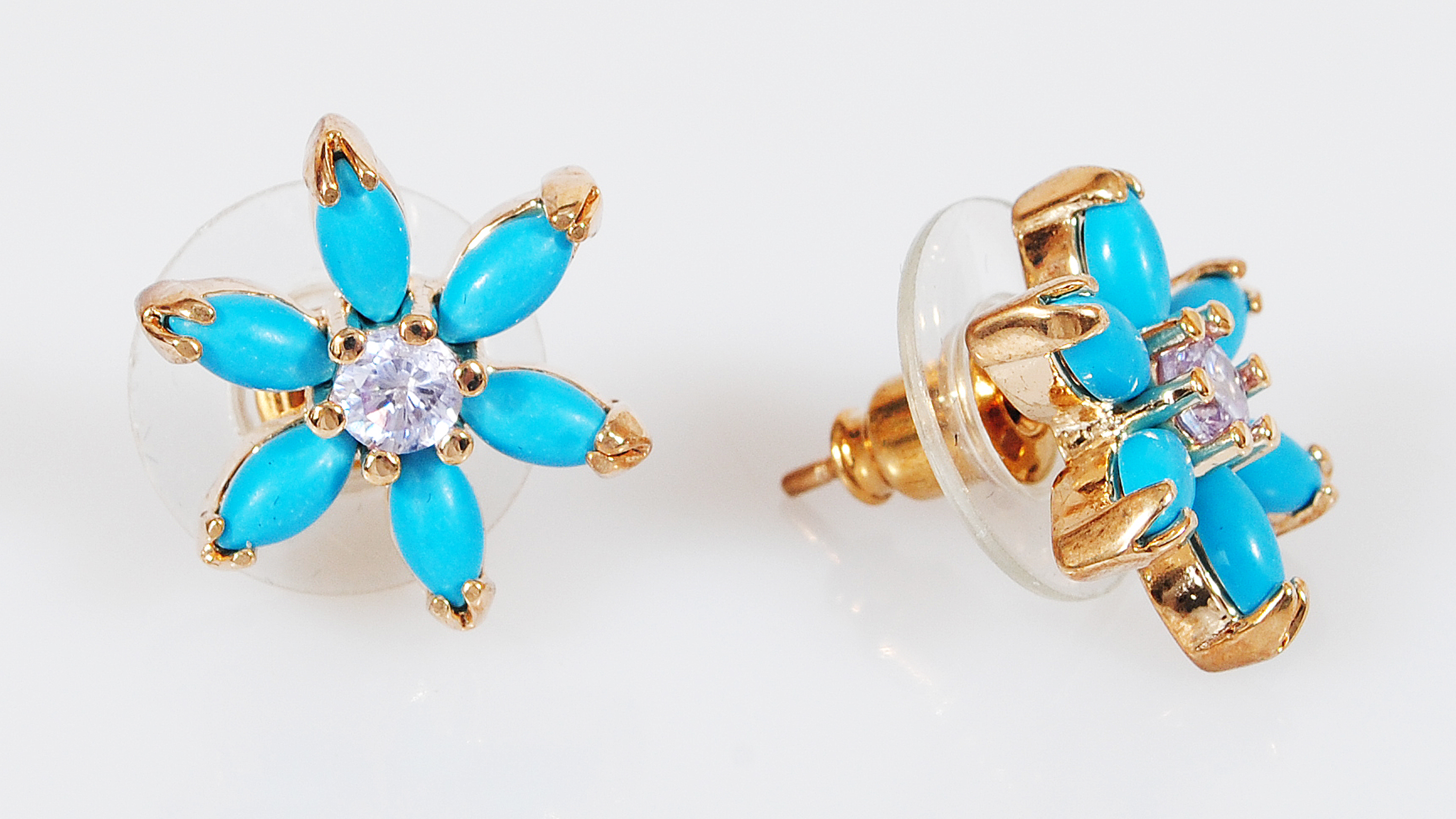 

Серьги из бижутерного сплава Lotus Jewelry 3023E-14tq, бирюза/фианит, 3023E-14tq