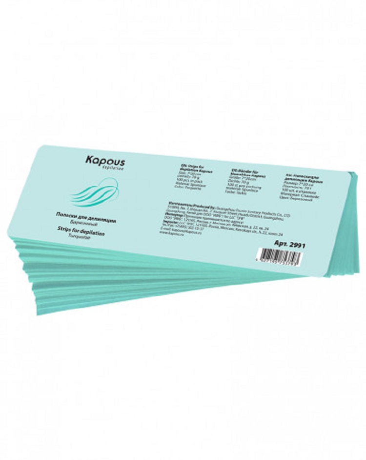 Полоски для депиляции Kapous Professional Depilation бирюзовый 7*20 см 100 шт./уп.