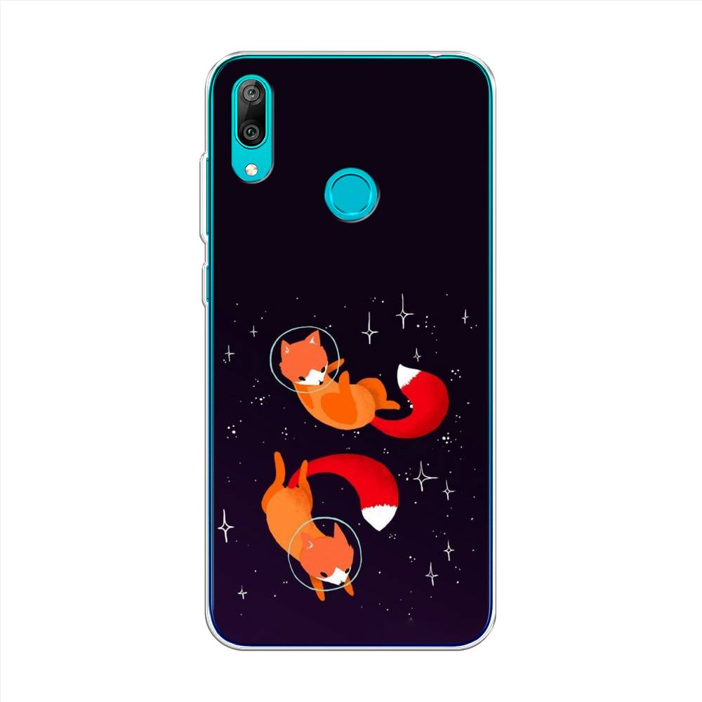 

Чехол Awog на Huawei Y7 2019 "Лисы космонавты", Оранжевый, 68450-4
