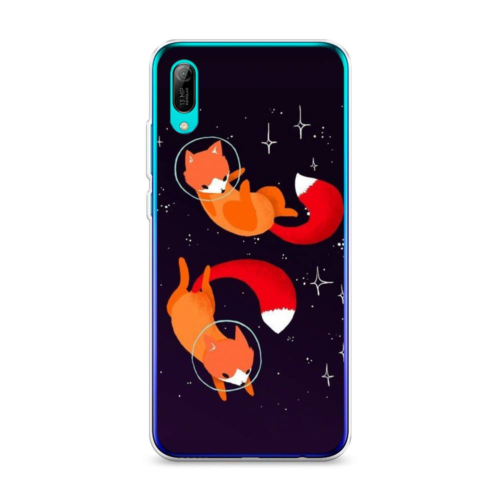 

Чехол Awog на Huawei Y6 Pro (Prime) 2019 "Лисы космонавты", Оранжевый, 68150-4