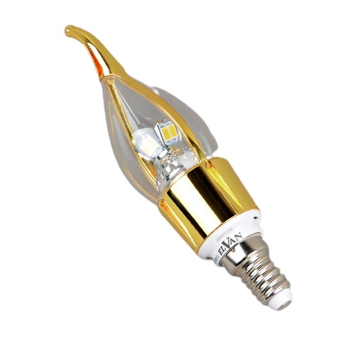 

E14-5W-6000K-Q100A Лампа LED (Свеча на ветру золото), E14-5W-6000K-Q100A-GD