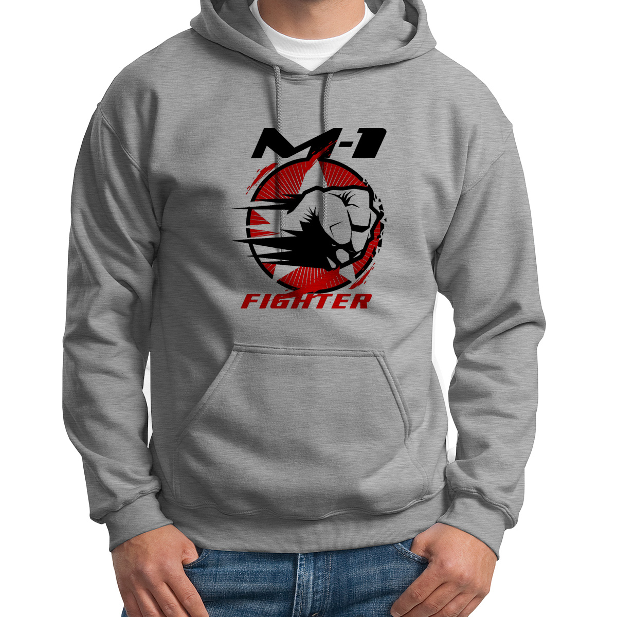 

Худи унисекс CoolPodarok М1 fighter серое 52 RU, Серый, S0113449