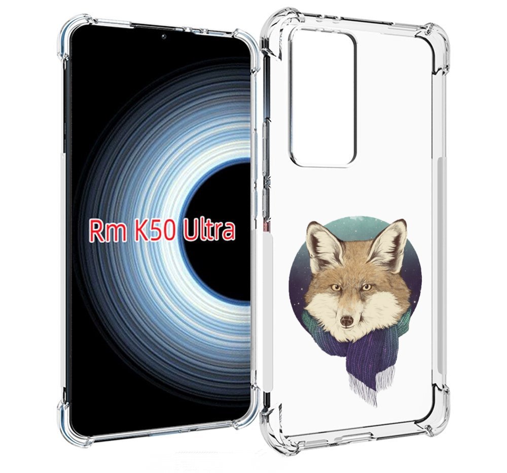 Чехол MyPads Лиса с шарфом для Xiaomi 12T / Redmi K50 Ultra