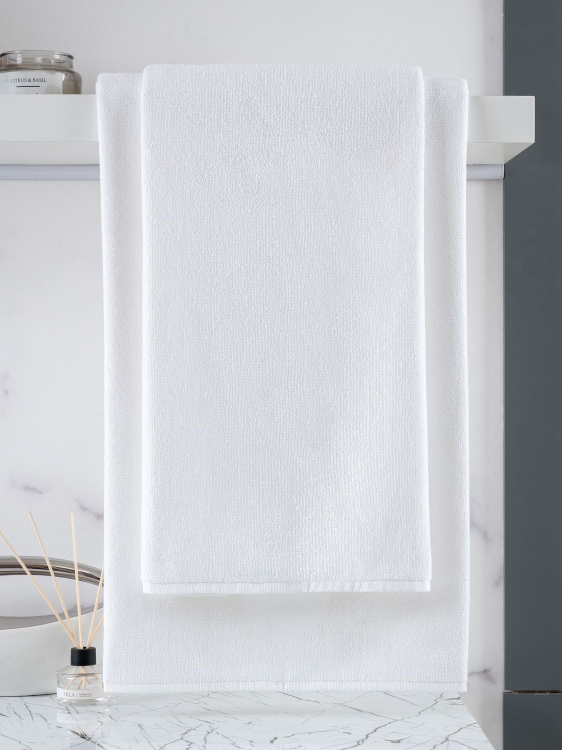 

Махровое полотенце без бордюра Росхалат ПМ-01(50x100), Белый, ПМ