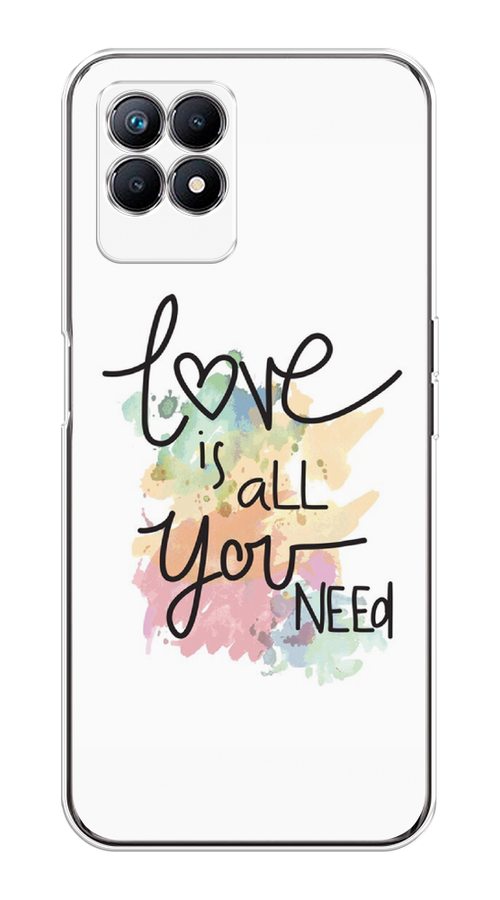 

Чехол на Realme 8i "Love is all you need", Белый;черный;зеленый, 257350-1