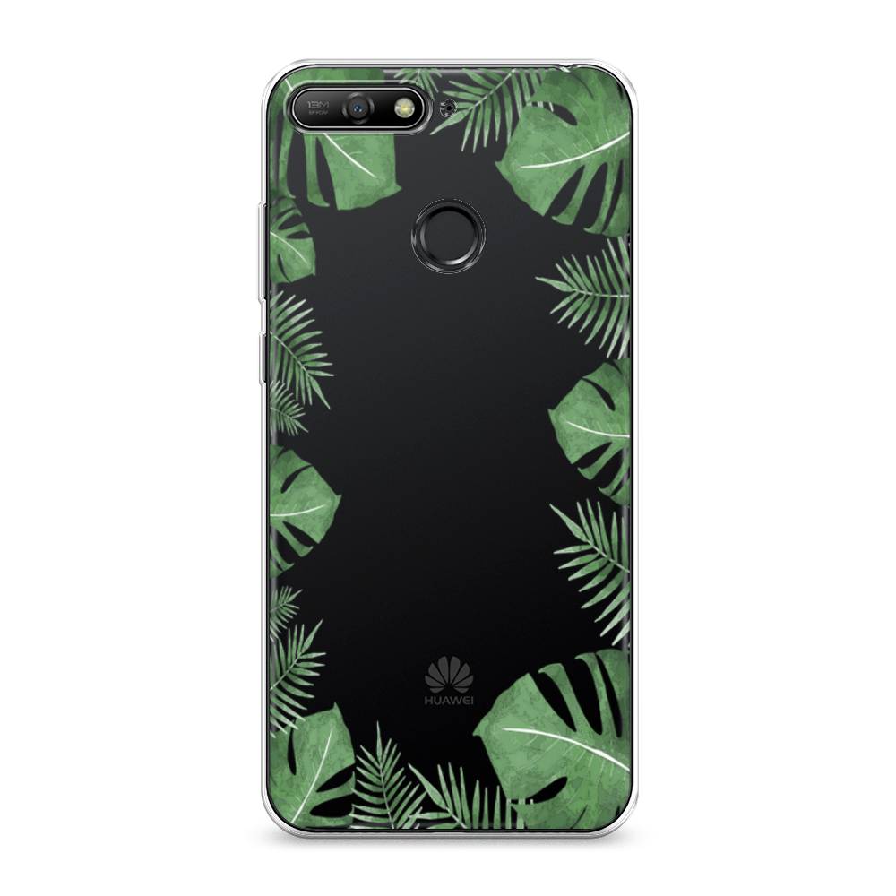 

Чехол Awog на Huawei Y6 Prime 2018 "Листья папоротника рамка", Зеленый, 65750-8