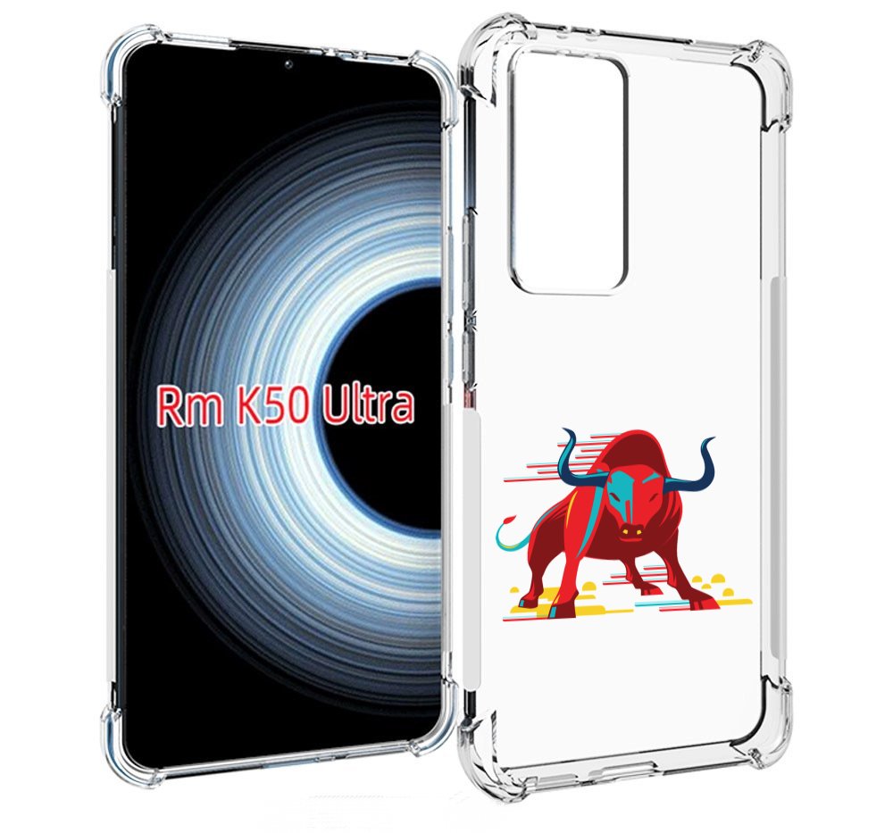

Чехол MyPads Красный-бык для Xiaomi 12T / Redmi K50 Ultra, Прозрачный, Tocco