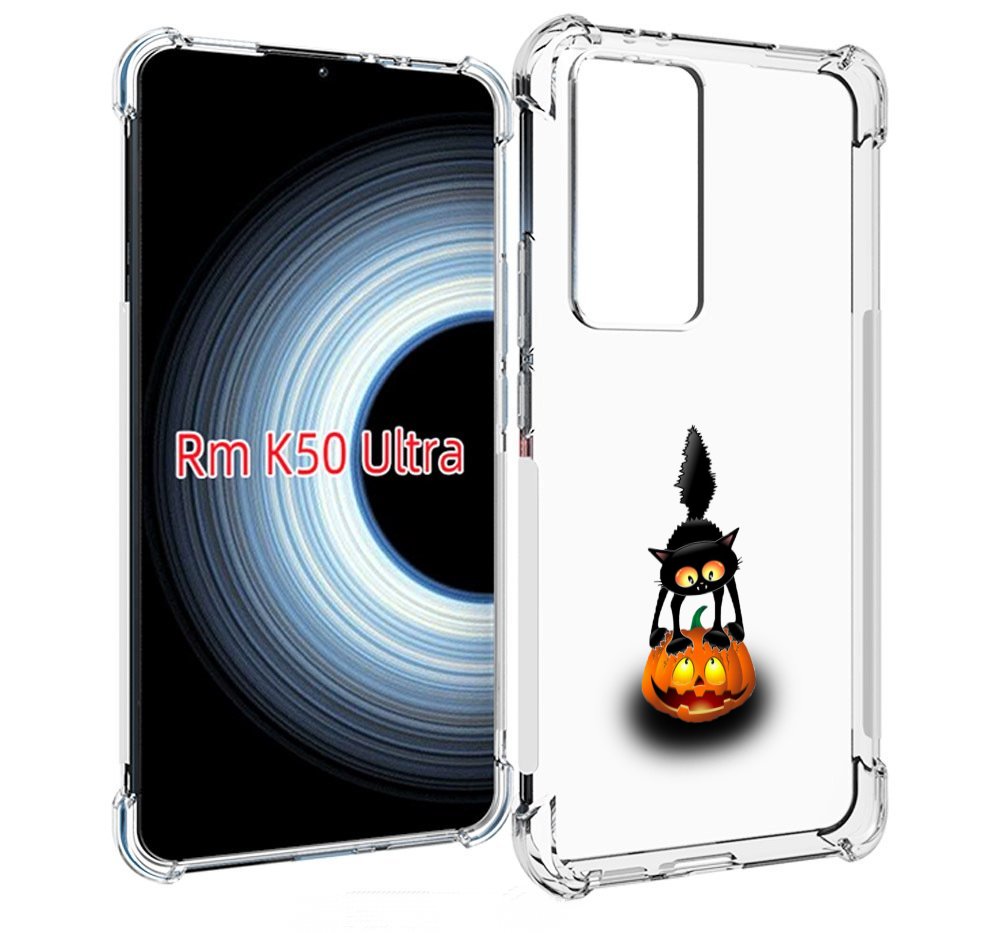 Чехол MyPads Котик с тыквой для Xiaomi 12T / Redmi K50 Ultra