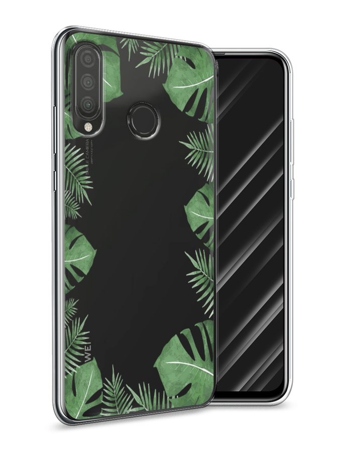 

Чехол Awog на Huawei P30 Lite "Листья папоротника рамка", Зеленый, 67950-8