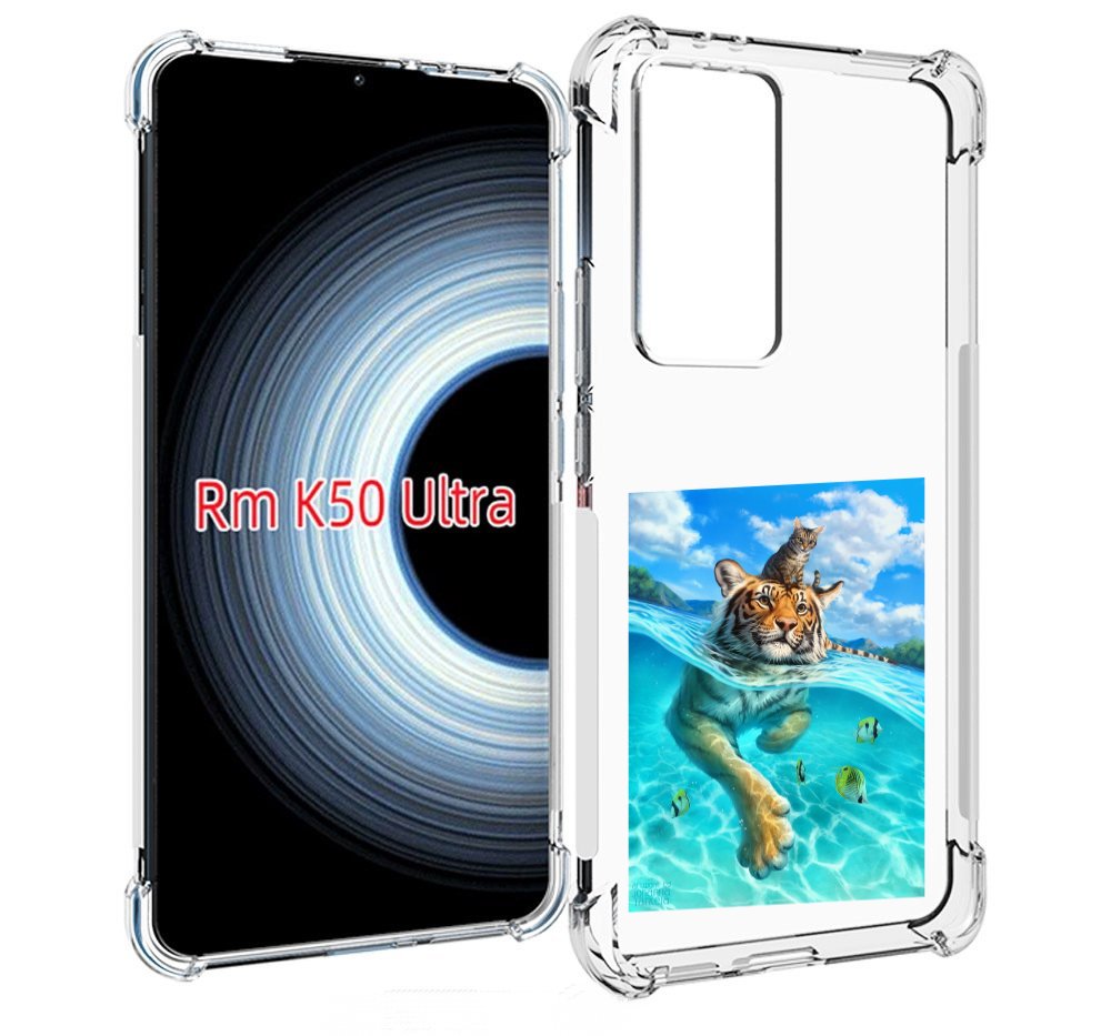 

Чехол MyPads Кот-на-тигре для Xiaomi 12T / Redmi K50 Ultra, Прозрачный, Tocco
