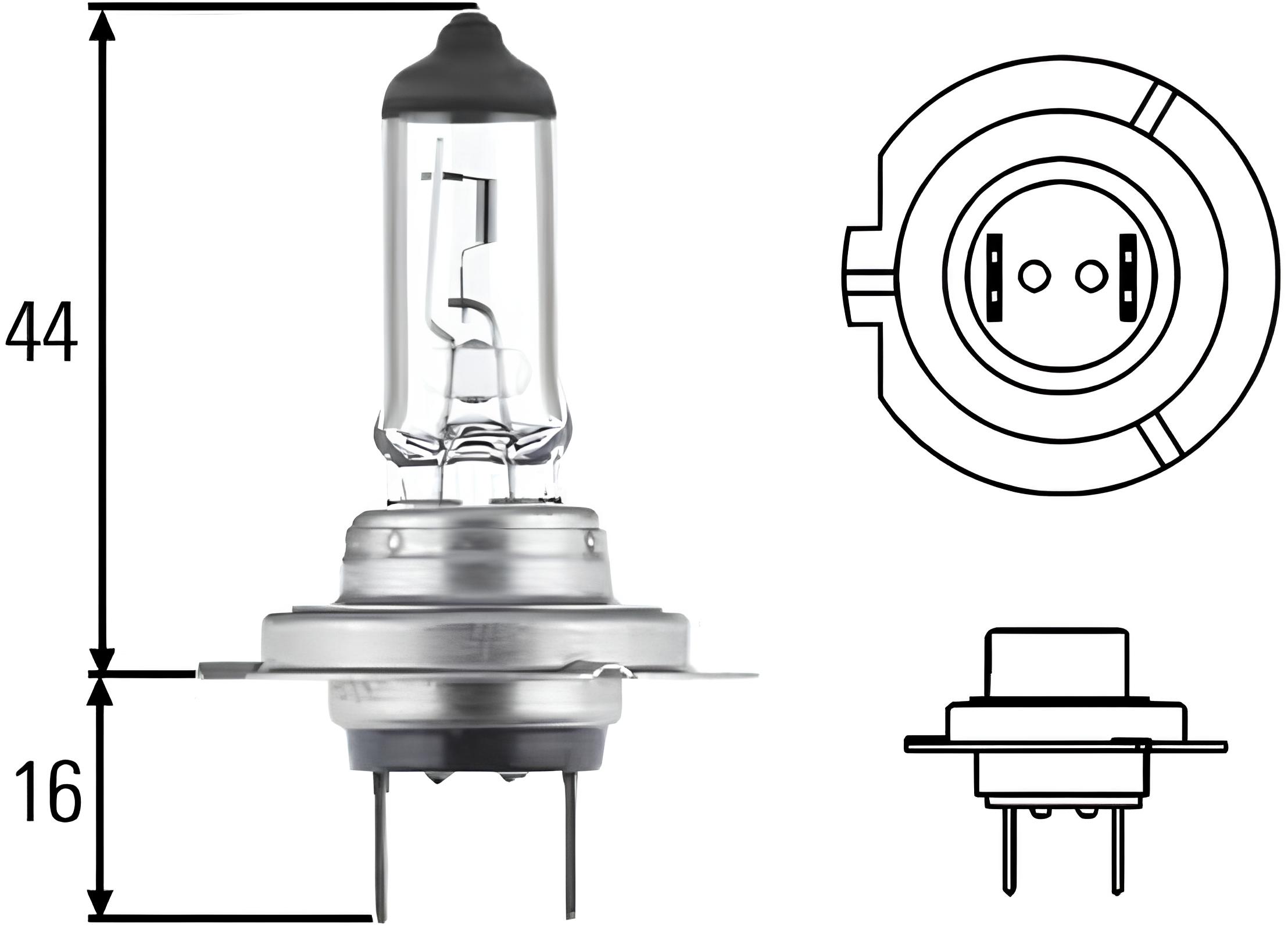 

Лампа 12V H7 55W HELLA Standart 1 шт. картон 8GH007157-121