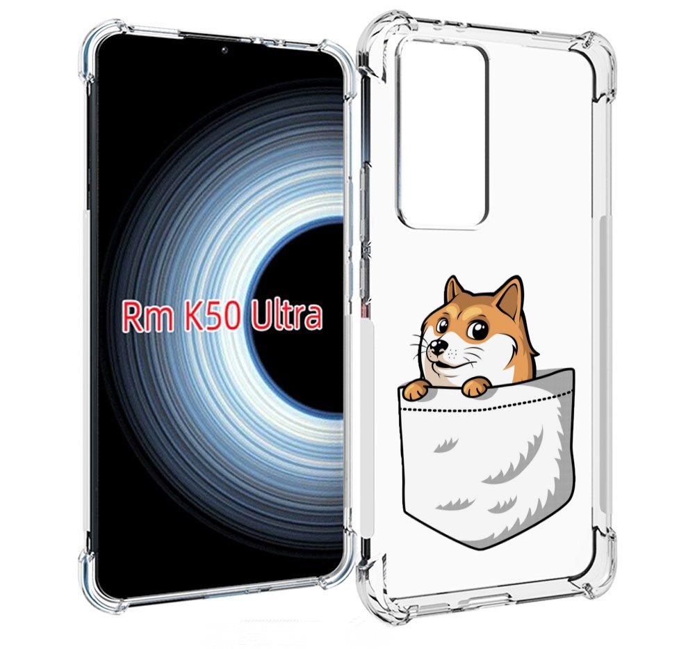 

Чехол MyPads Корги в кармане для Xiaomi 12T / Redmi K50 Ultra, Прозрачный, Tocco