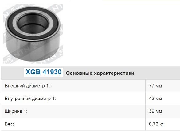 

Подшипник передней ступицы Renault Grand Scenic II/Megane II/Scenic II 02>09 SNR XGB41930