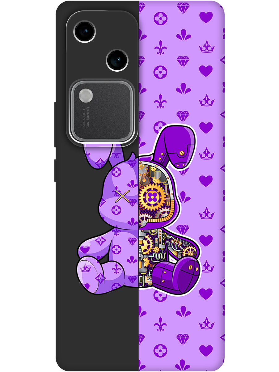 

Силиконовый чехол на Vivo v30 / s18 с принтом матовый черный 807005, Черный;фиолетовый, 782621571