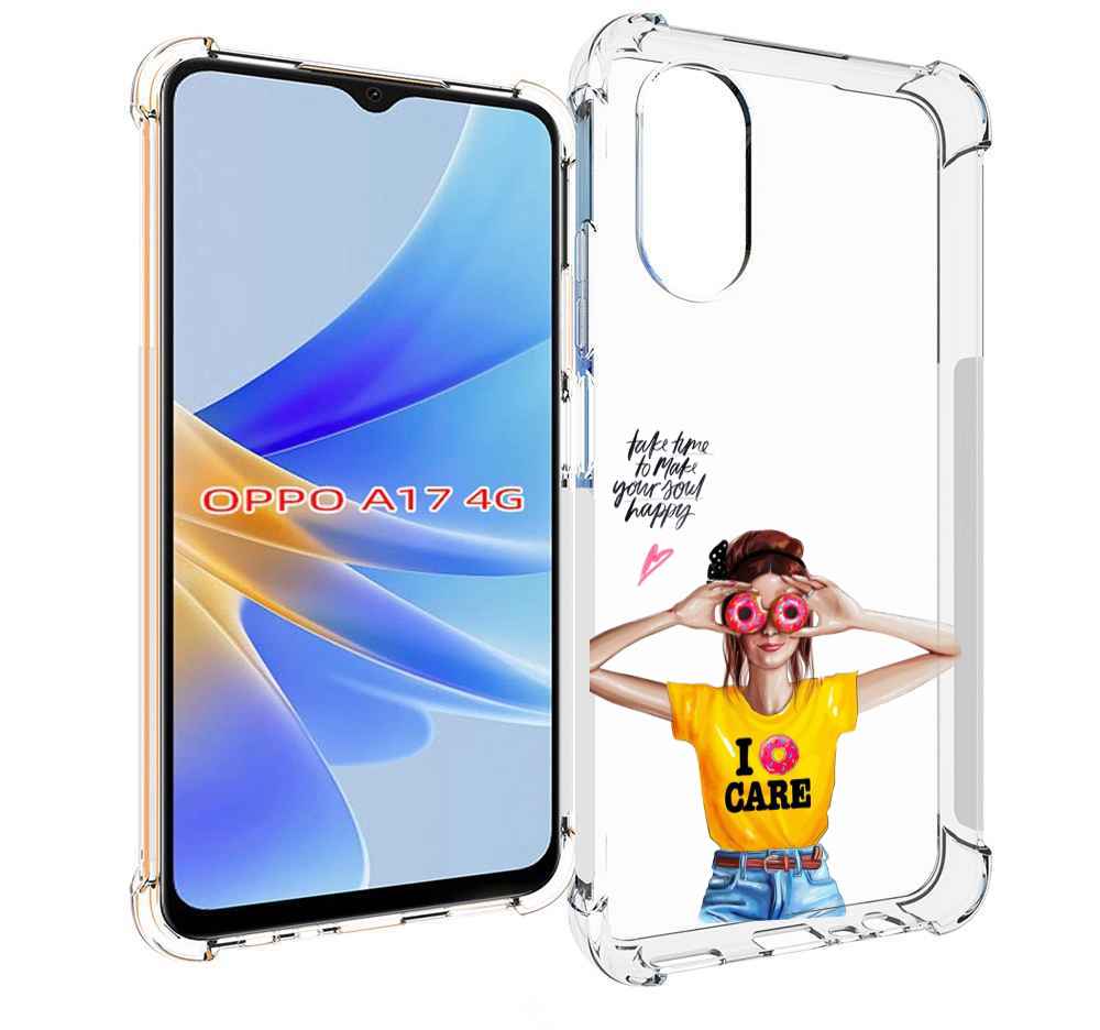 

Чехол MyPads Девушка-с-пончиками женский для OPPO A17, Прозрачный, Tocco