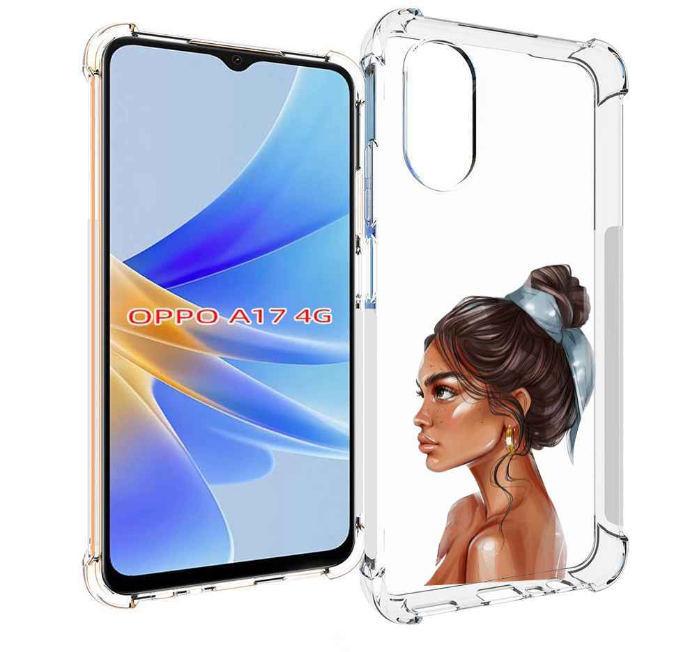 

Чехол MyPads Девушка-с-повязкой женский для OPPO A17, Прозрачный, Tocco