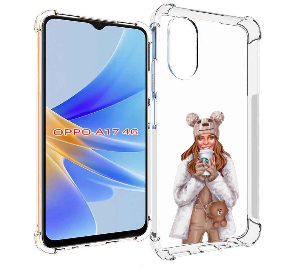 

Чехол MyPads Девушка-с-кофе-старбакс женский для OPPO A17, Прозрачный, Tocco