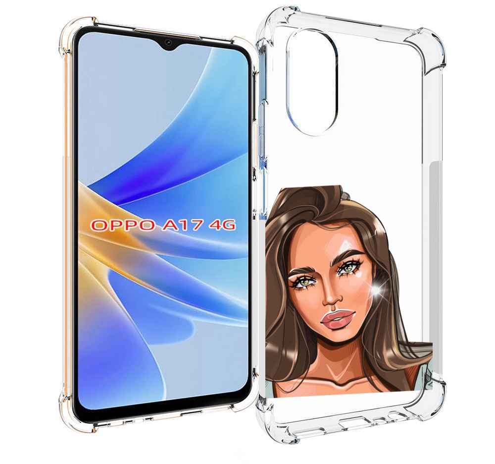 

Чехол MyPads Девушка-с-зелеными-глазами для OPPO A17, Прозрачный, Tocco