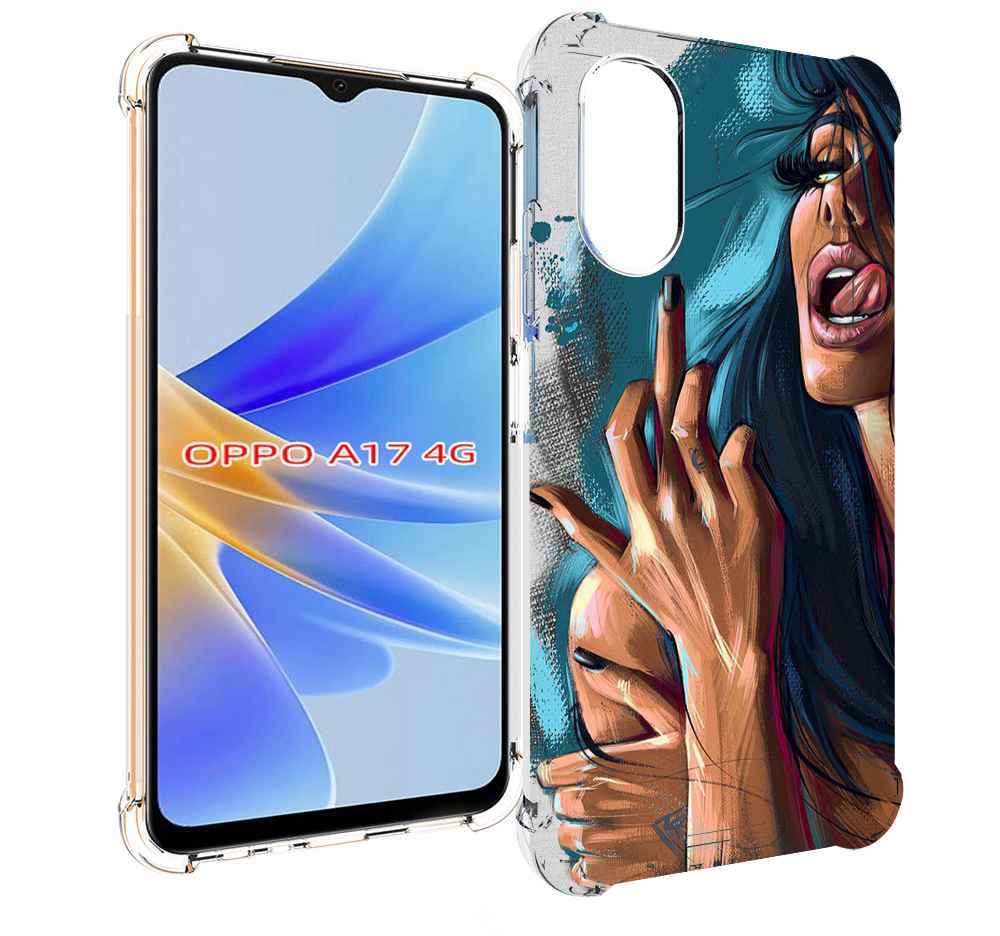 

Чехол MyPads Девушка-нарисованная-дерзкая женский для OPPO A17, Прозрачный, Tocco
