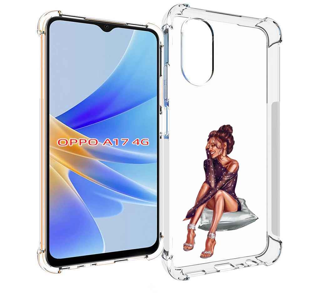 

Чехол MyPads Девушка-на-подушке женский для OPPO A17, Прозрачный, Tocco