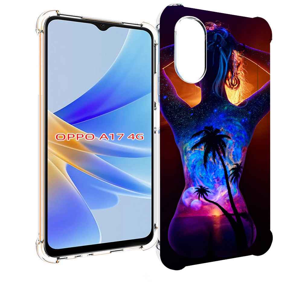 

Чехол MyPads Девушка-и-пальмы женский для OPPO A17, Прозрачный, Tocco