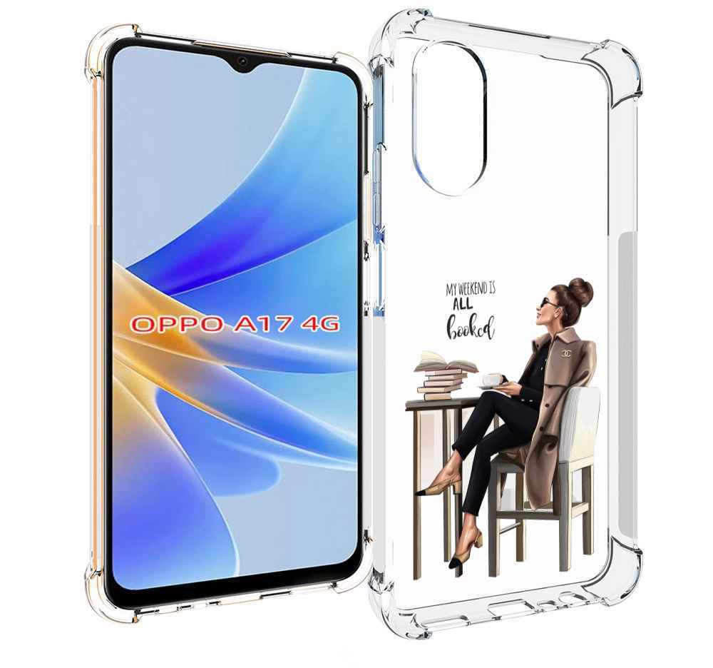 

Чехол MyPads Девушка-в-кофейне для OPPO A17, Прозрачный, Tocco