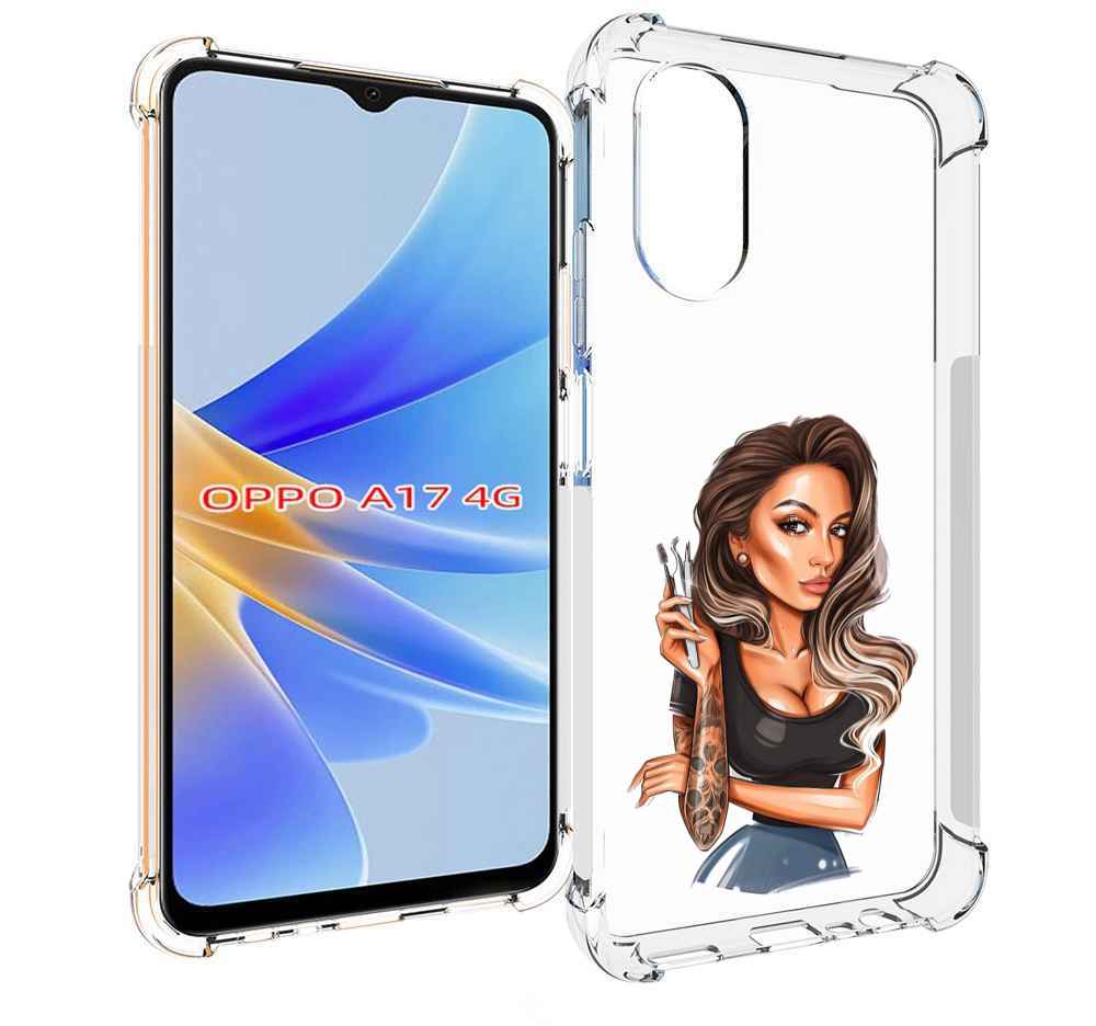 

Чехол MyPads Девушка-бровист для OPPO A17, Прозрачный, Tocco