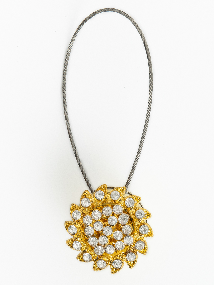 Подхват для штор Ajur, 25 см, золотой со стразами