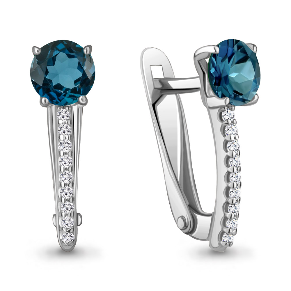 

Серьги из серебра с топазом Aquamarine 4406208А_925_р, 4406208А_925_р