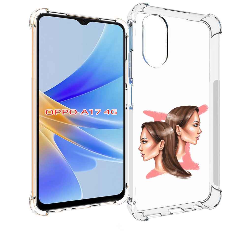 

Чехол MyPads Девушка-Близнецы женский для OPPO A17, Прозрачный, Tocco