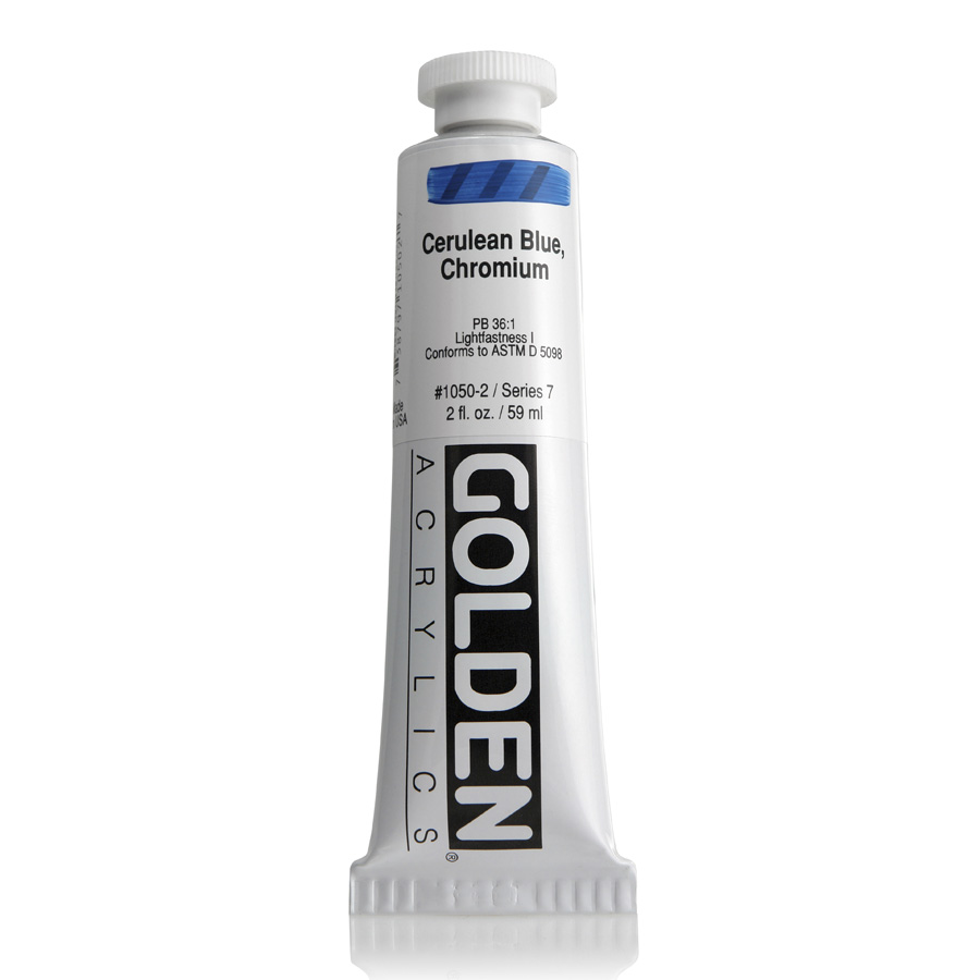 Краска акриловая Golden Heavy Body, туба 59 мл, № 1050 церулеум синий хром