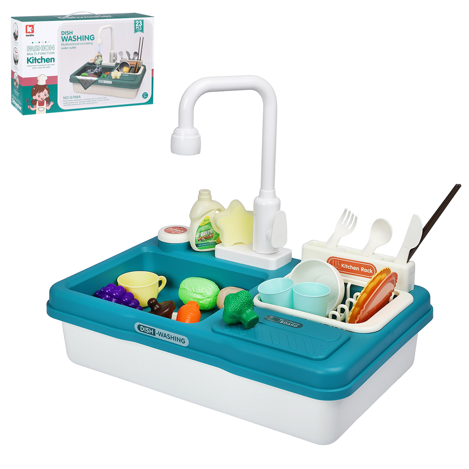 Детский игровой набор Amore Bello Раковина с водой, кухня, аксессуары, JB0211228