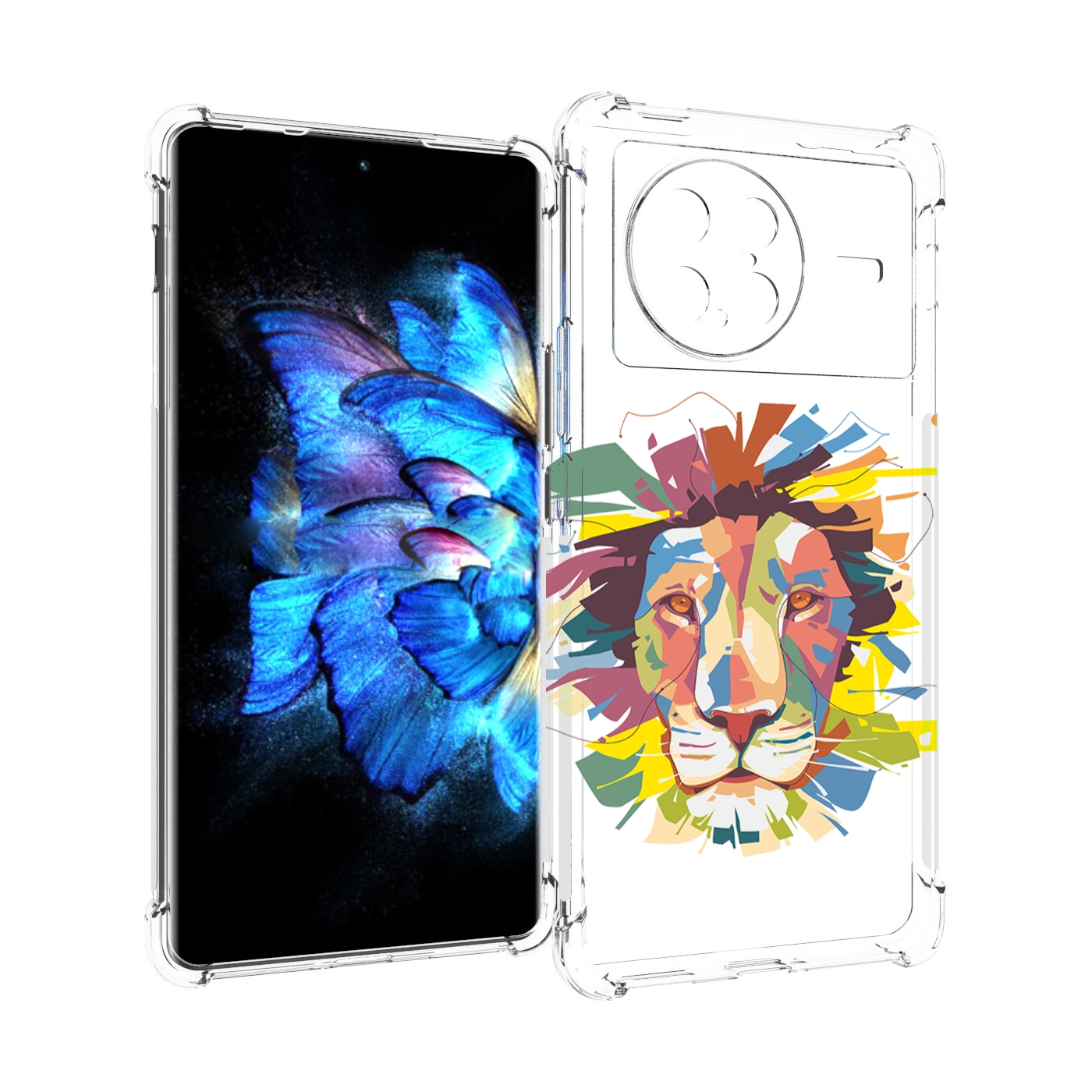 

Чехол MyPads разноцветный-лев детский для Vivo X Note 5G, Прозрачный, Tocco