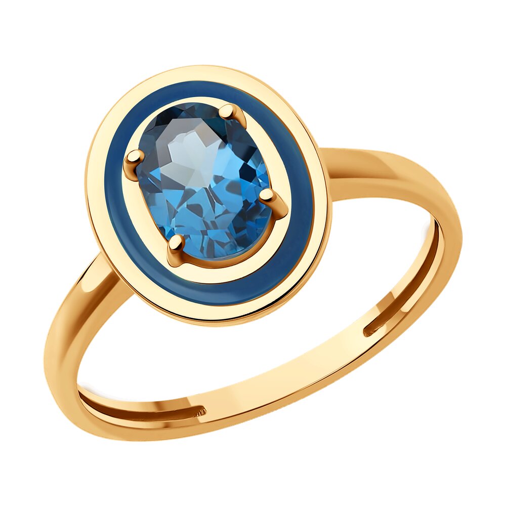 

Кольцо из золота р. 17 Diamant 51-310-02509-2, эмаль\топаз, 51-310-02509-2