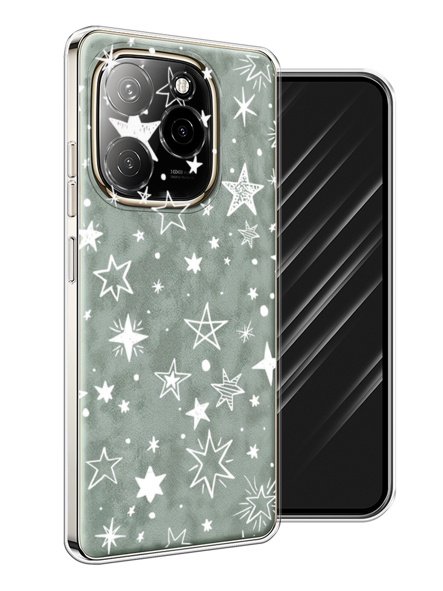 

Чехол Awog на Tecno Spark 20 Pro 5G "Звездочки графика белая", Прозрачный;белый, 305750-1