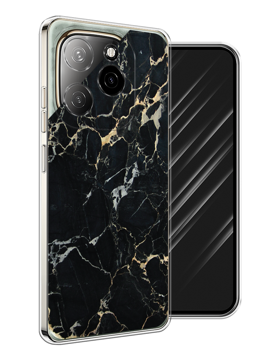 

Чехол Awog на Tecno Spark 20 Pro 5G "Черный мрамор уголок", Черный;золотистый, 305750-1