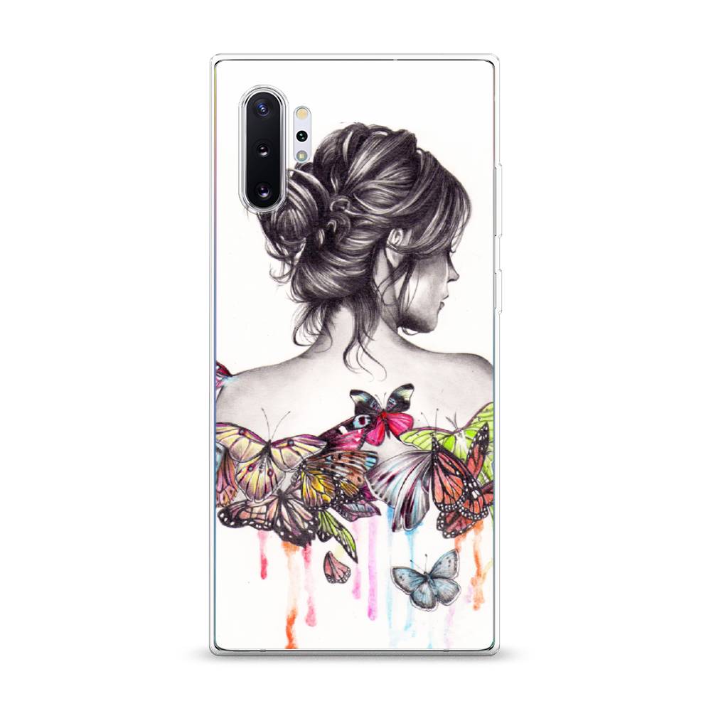 фото Силиконовый чехол "девушка с бабочками" на samsung galaxy note 10 + awog