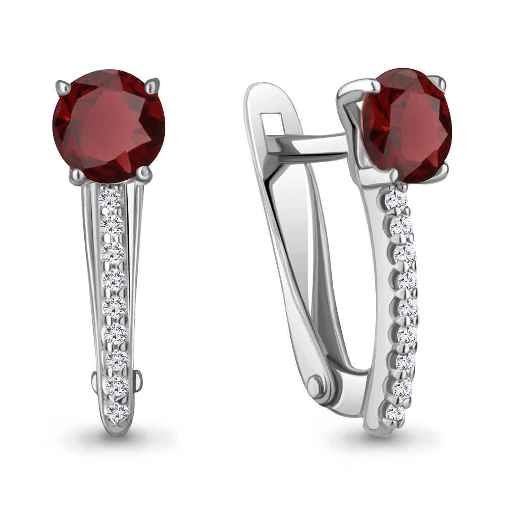 

Серьги из серебра с гранатом Aquamarine 4406203А_925_р, 4406203А_925_р