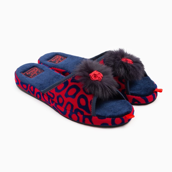 

Тапочки женские Smile of Milady 9257505 красные, синие 39 RU, 9257505