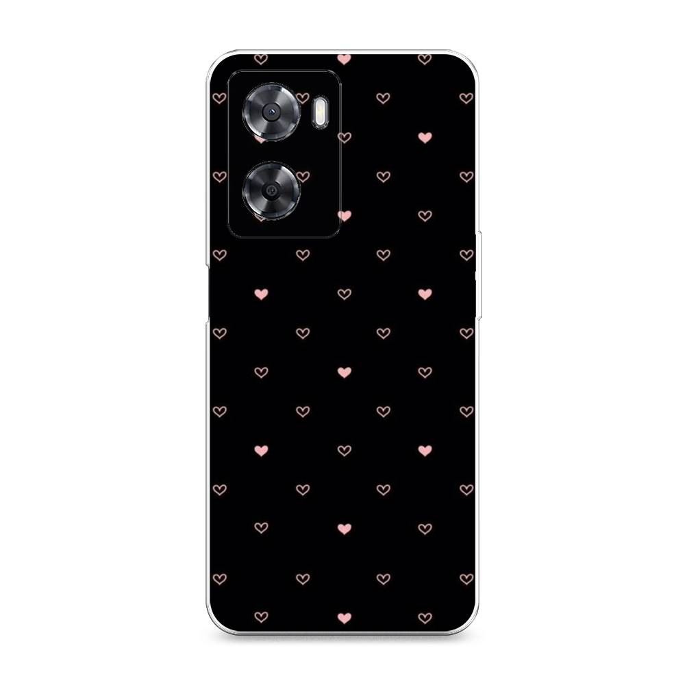 

Чехол Awog на Oppo A77s 4G "Черный фон и сердечки", Розовый;серый;черный, 2511950-3
