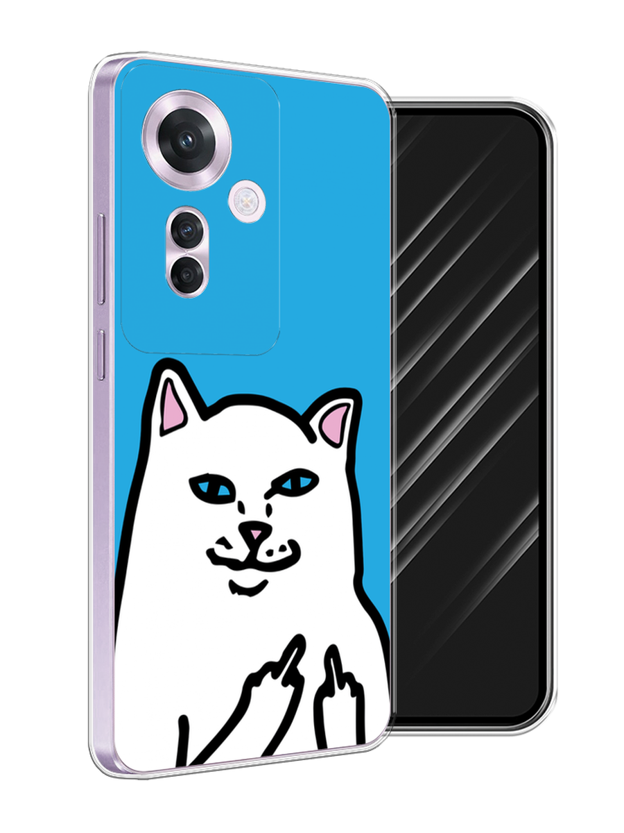

Чехол Awog на Oppo Reno 11F "Кот жесть", Белый;голубой;черный, 2516650-1