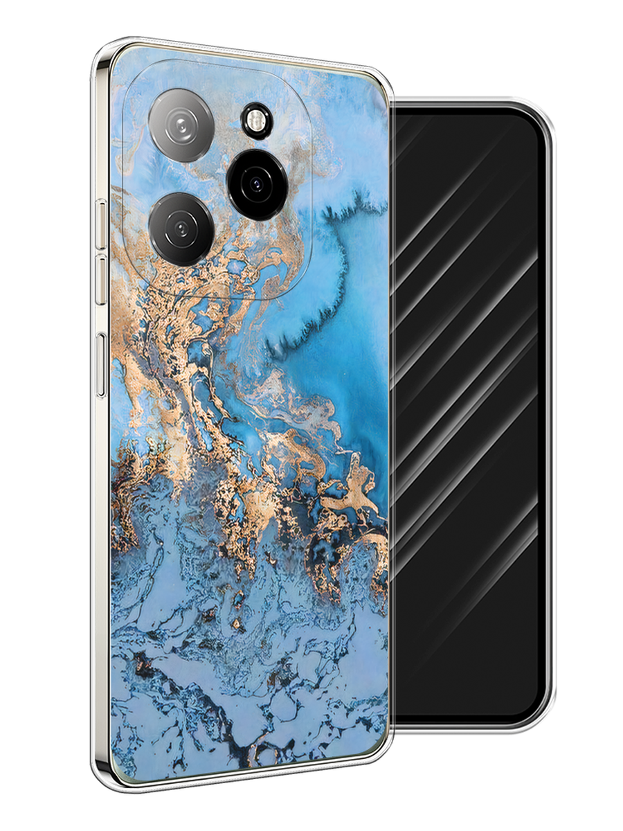 

Чехол Awog на Tecno Spark 20 Pro 5G "Морозная лавина синяя", Серебристый, 305750-1