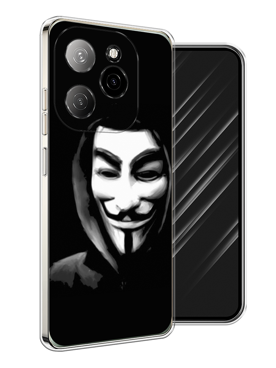 

Чехол Awog на Tecno Spark 20 Pro 5G "Анонимус", Черный;серый;белый, 305750-1