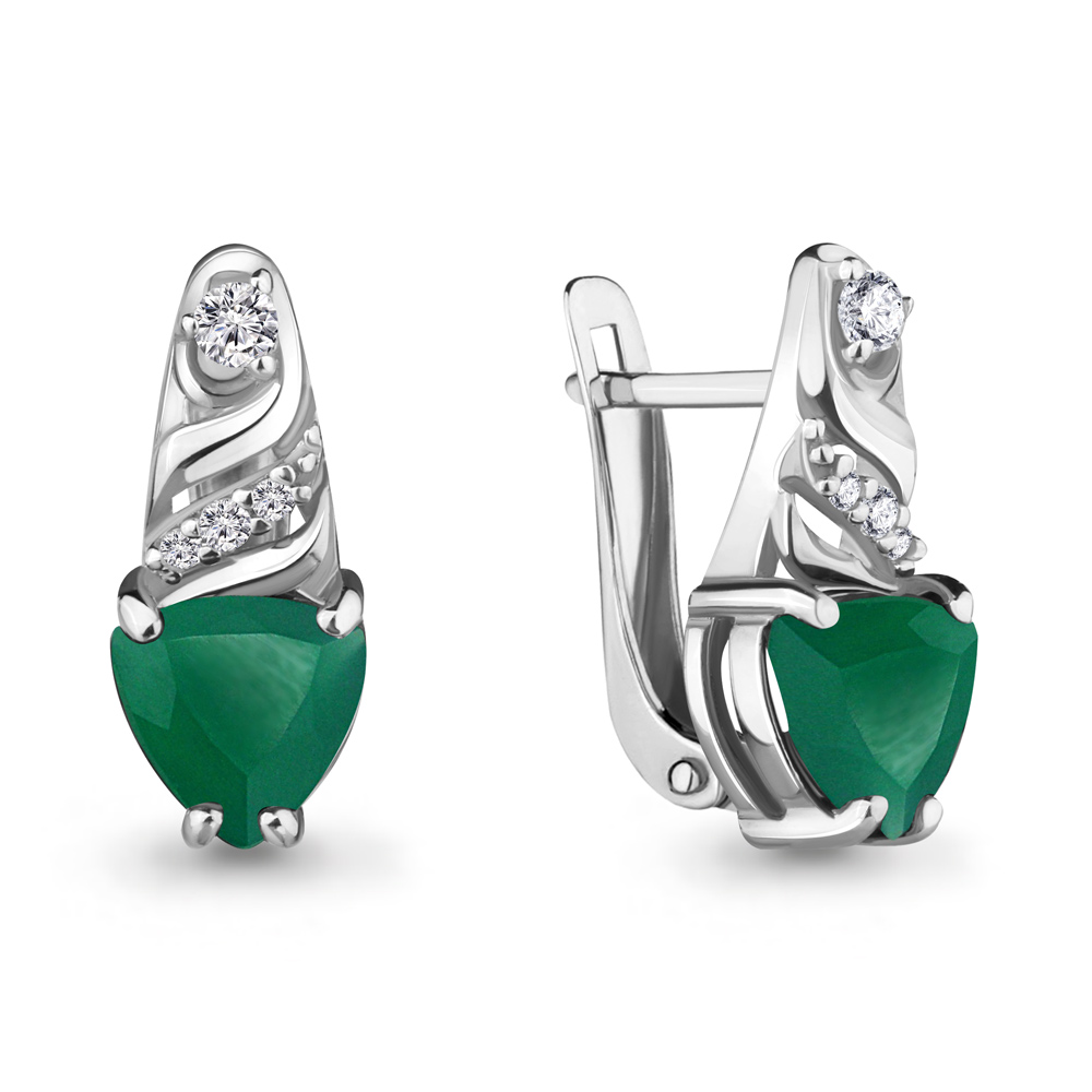 

Серьги из серебра с агатом Aquamarine 4469909А_925_р, 4469909А_925_р