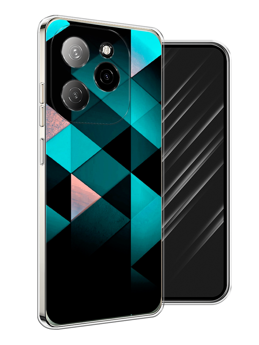 

Чехол Awog на Tecno Spark 20 Pro 5G "Геометрия 16", Бирюзовый;черный, 305750-1