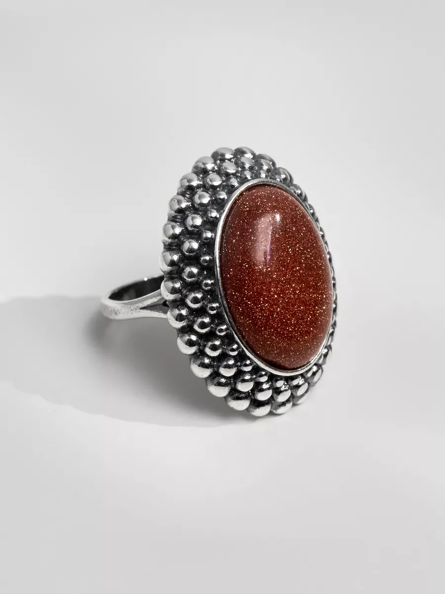 

Кольцо из латуни р.. SHINE & BEAUTY 24312452-3, авантюрин, 24312452-3